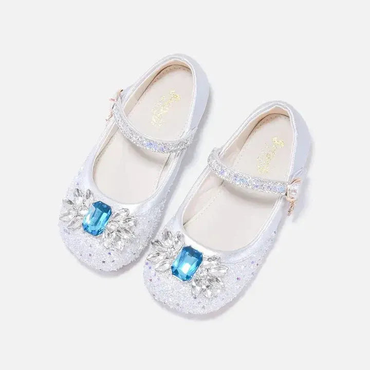 Girl princess shoes in pink and white are suitable for girls' performance dress up, school shoes, children's flower girl perform