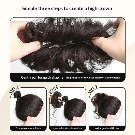 Messy Bun Hair Piece Tousled Updo With Tendrils Hair Bun Extensions Wavy Curly Hair For Women