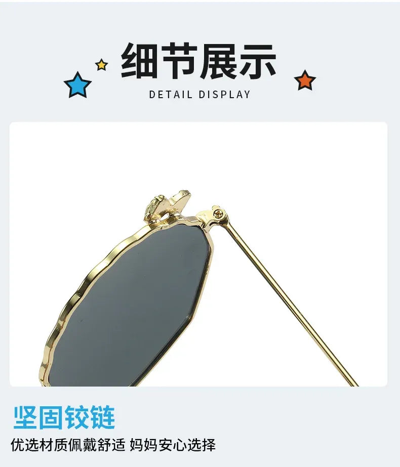 Summer Fashion Kids Sunglasses Trendy Bowknot Metal Frame Sun Glasses for Boys Girls Outdoor Anti UV Eyewear UV400