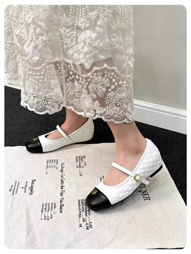 Spring and Autumn temperament commuting shallow mouth single shoe square toe Mary Zhen single shoe women