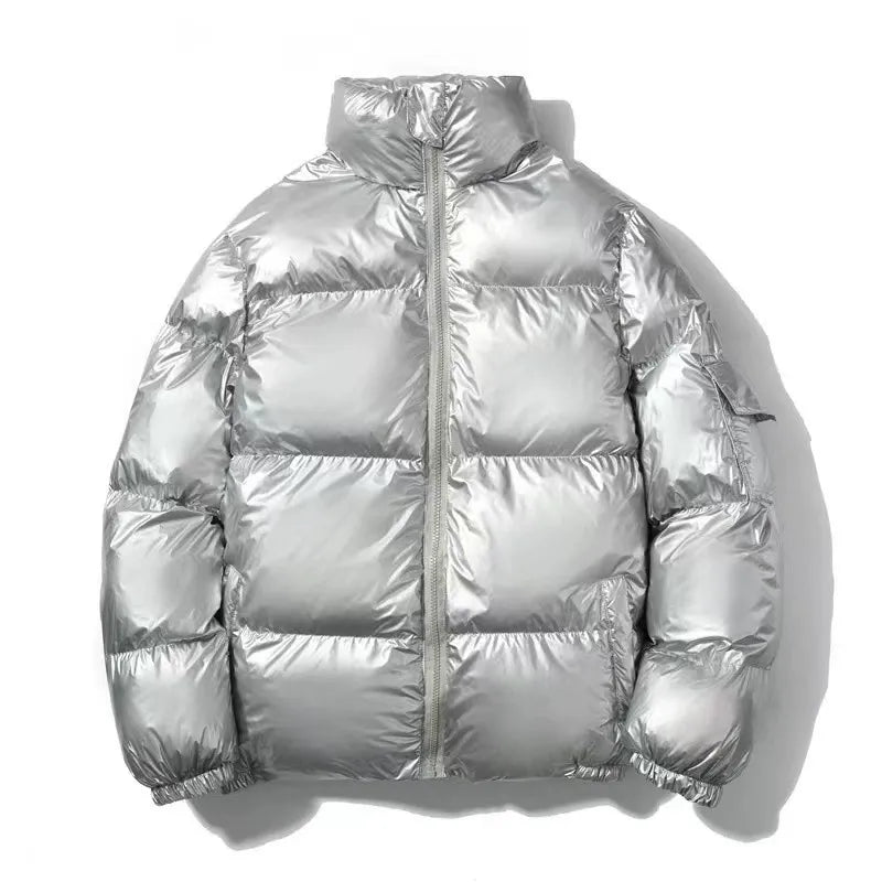 winter foreign trade men's glossy cotton-padded coat, Korean style short stand-up collar cotton-padded jacket