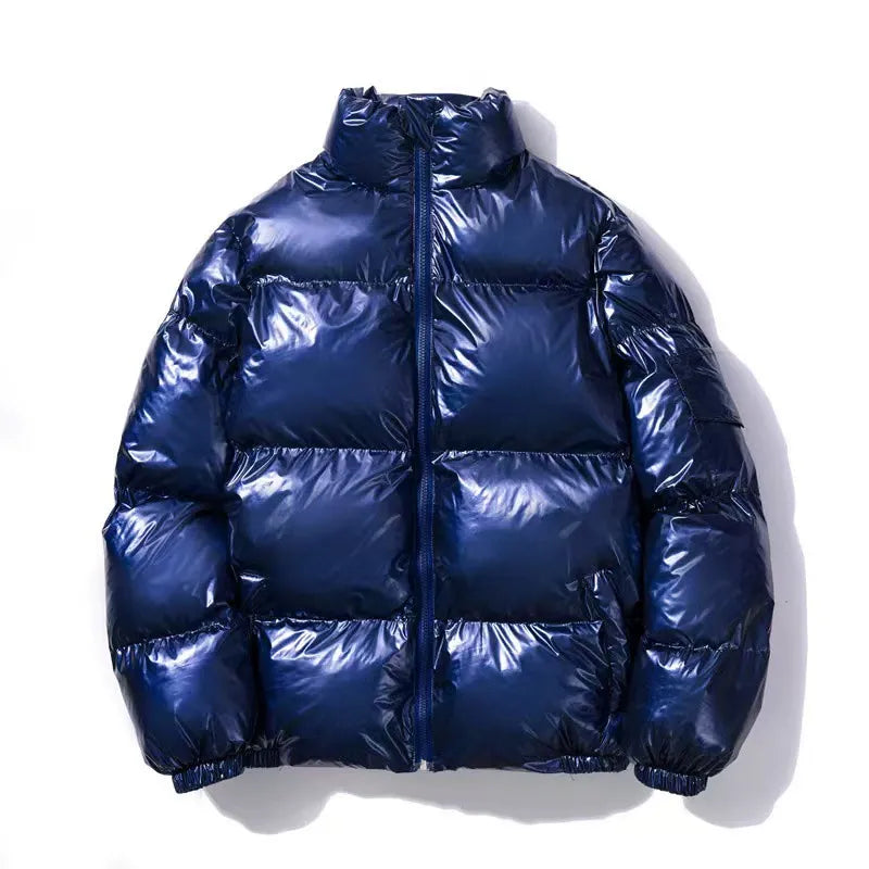 winter foreign trade men's glossy cotton-padded coat, Korean style short stand-up collar cotton-padded jacket