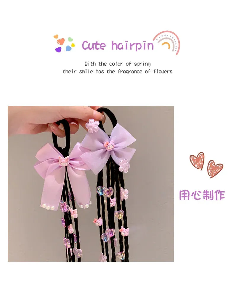 Children's baby cute braid hair tie high ponytail headband hair accessory kawaii gift new style