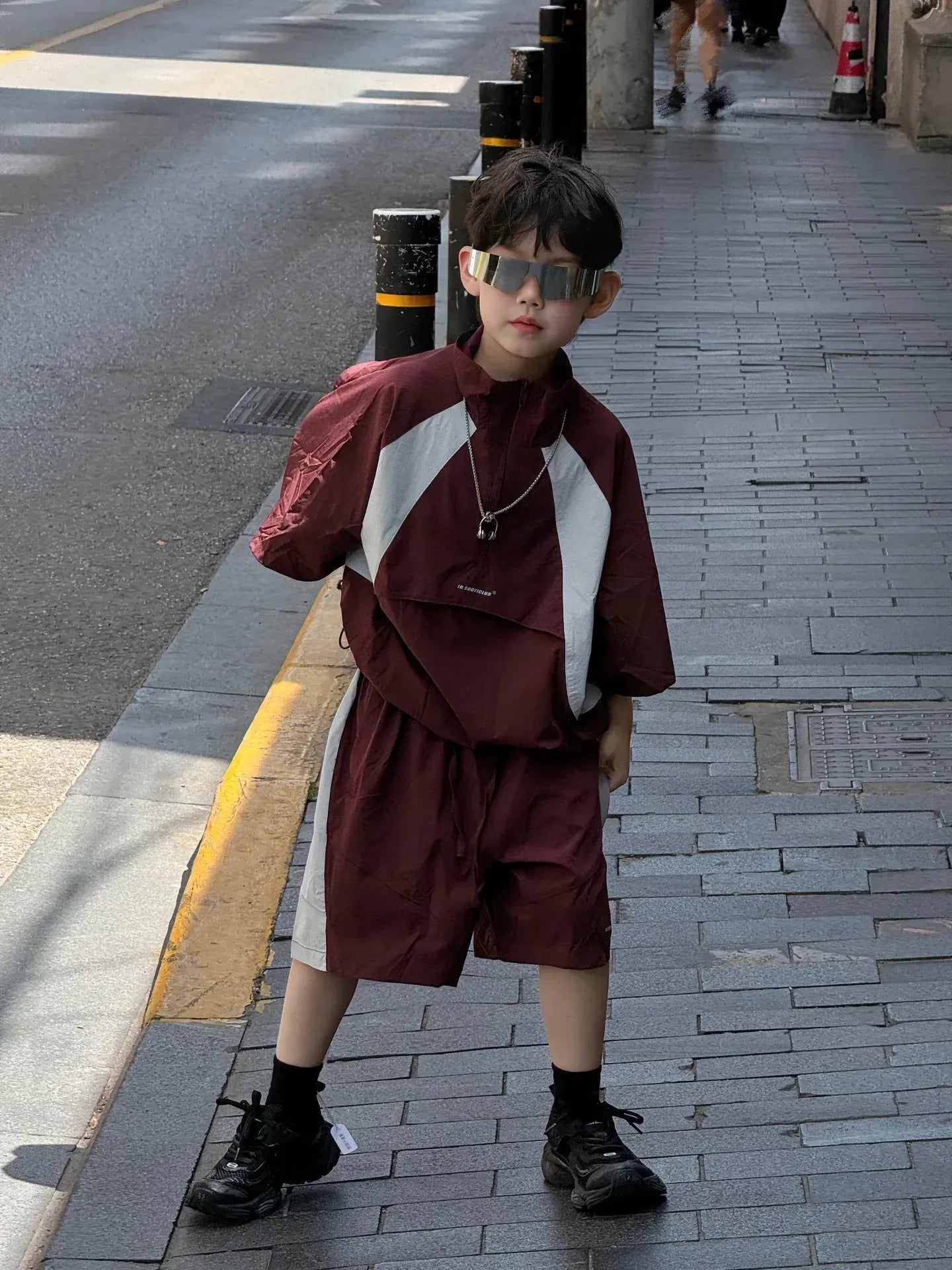 New Handsome Casual Work Clothes Set for Children, Boys' Sports and Leisure, Breathable Two Piece Set, Trendy