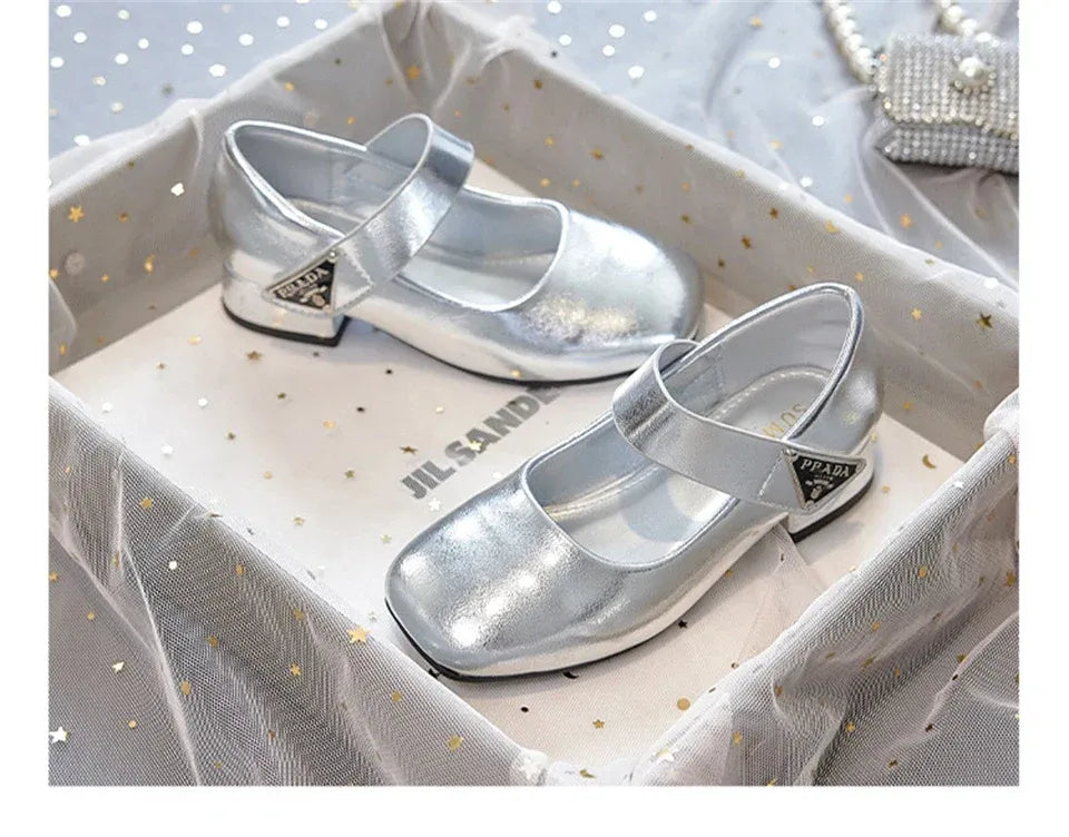 Designer Luxury Children's Elegant Party Leather Shoes Pageant Girls High Heels Wedding Bridesmaids Gala Formal Occasion Shoe