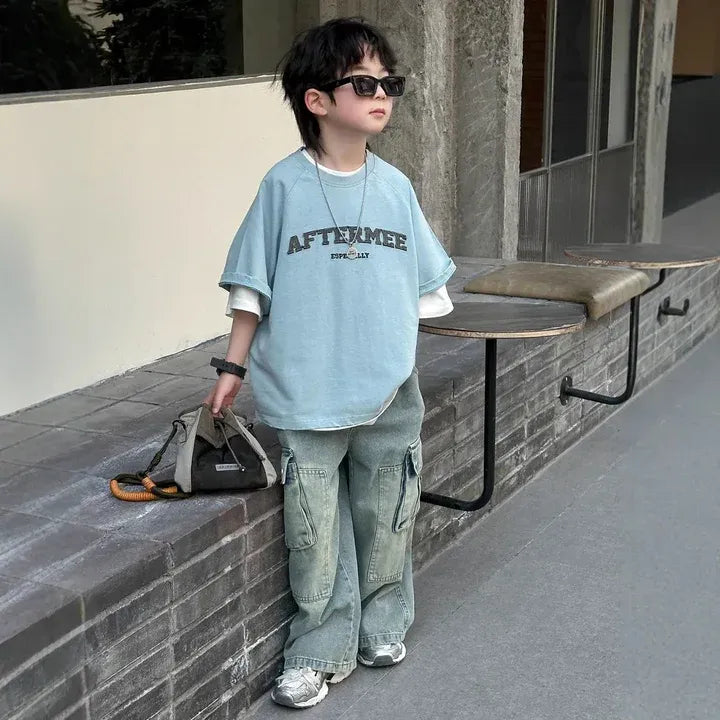 Spring Summer New Children's  Short Sleeve T-shirt