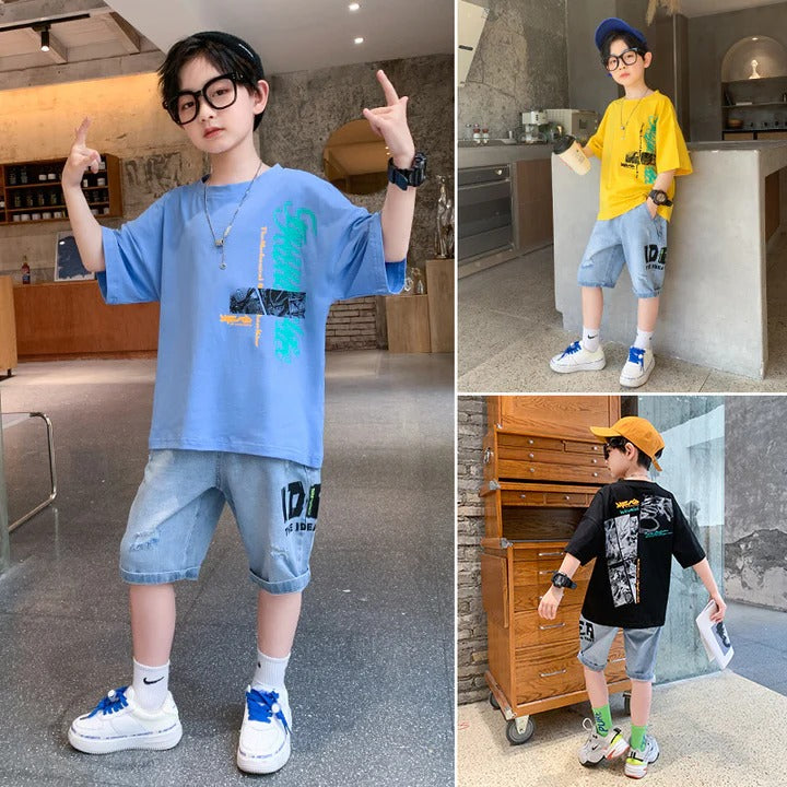 New Summer Handsome Boy Boy Short Sleeve