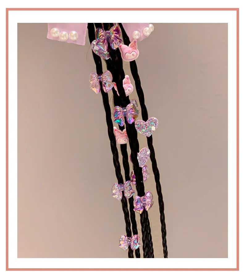 Children's baby cute braid hair tie high ponytail headband hair accessory kawaii gift new style