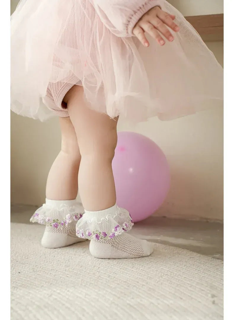 New Children's Socks With Lace Princess Girls Frilly Sock Soft Infant Baby Socken White Socks For Kids 0-10Years High Quality