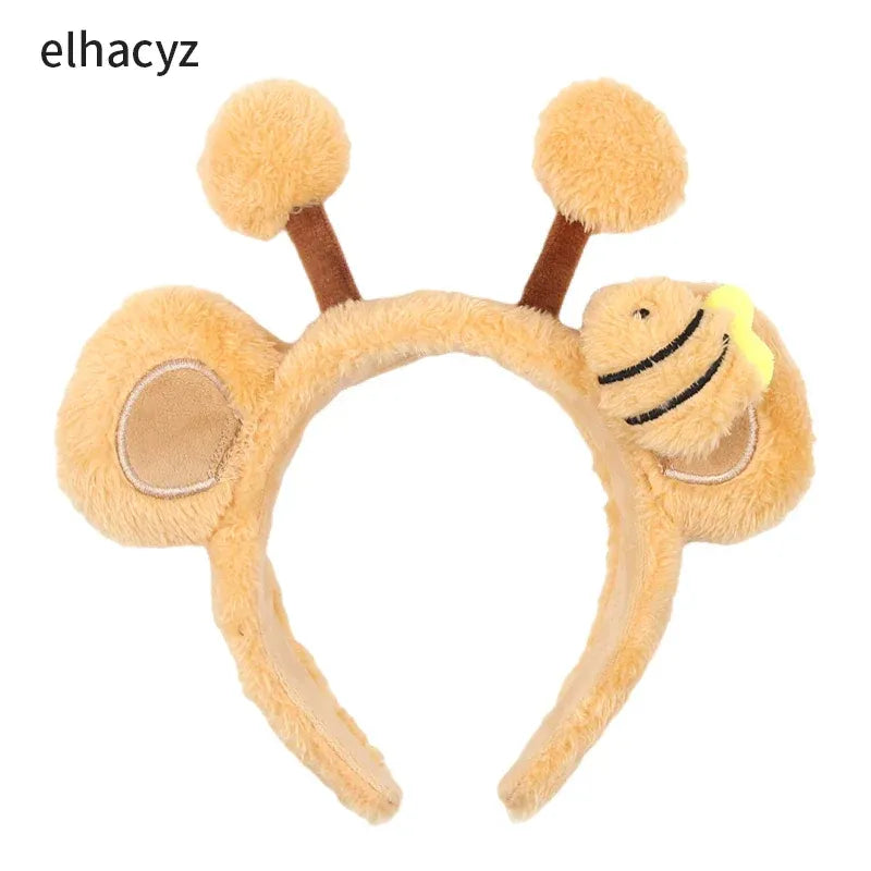 Mickey Mouse Disney Fashion Women Bow Bear Ear Plush Hair Band Cartoon Headband Female Sweet Cute Girls Hairband Hair Accessorie