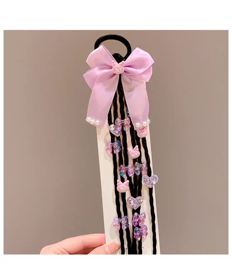 Children's baby cute braid hair tie high ponytail headband hair accessory kawaii gift new style