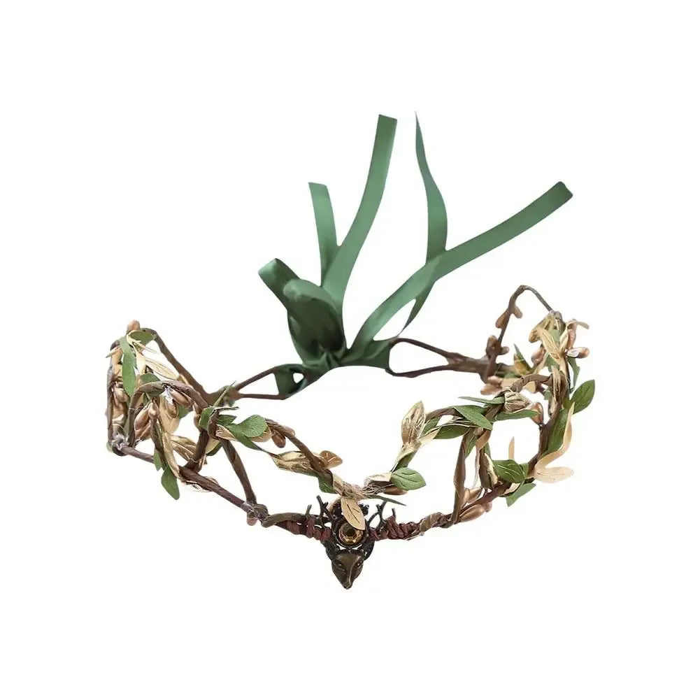 Elven Crown Elf Tiara Vine Headpiece Fairy Witch Diadema Crown Gothic Headband Woodland Dress Bridal Wedding Hair Accessories