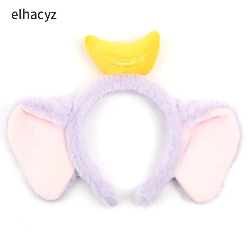 Mickey Mouse Disney Fashion Women Bow Bear Ear Plush Hair Band Cartoon Headband Female Sweet Cute Girls Hairband Hair Accessorie
