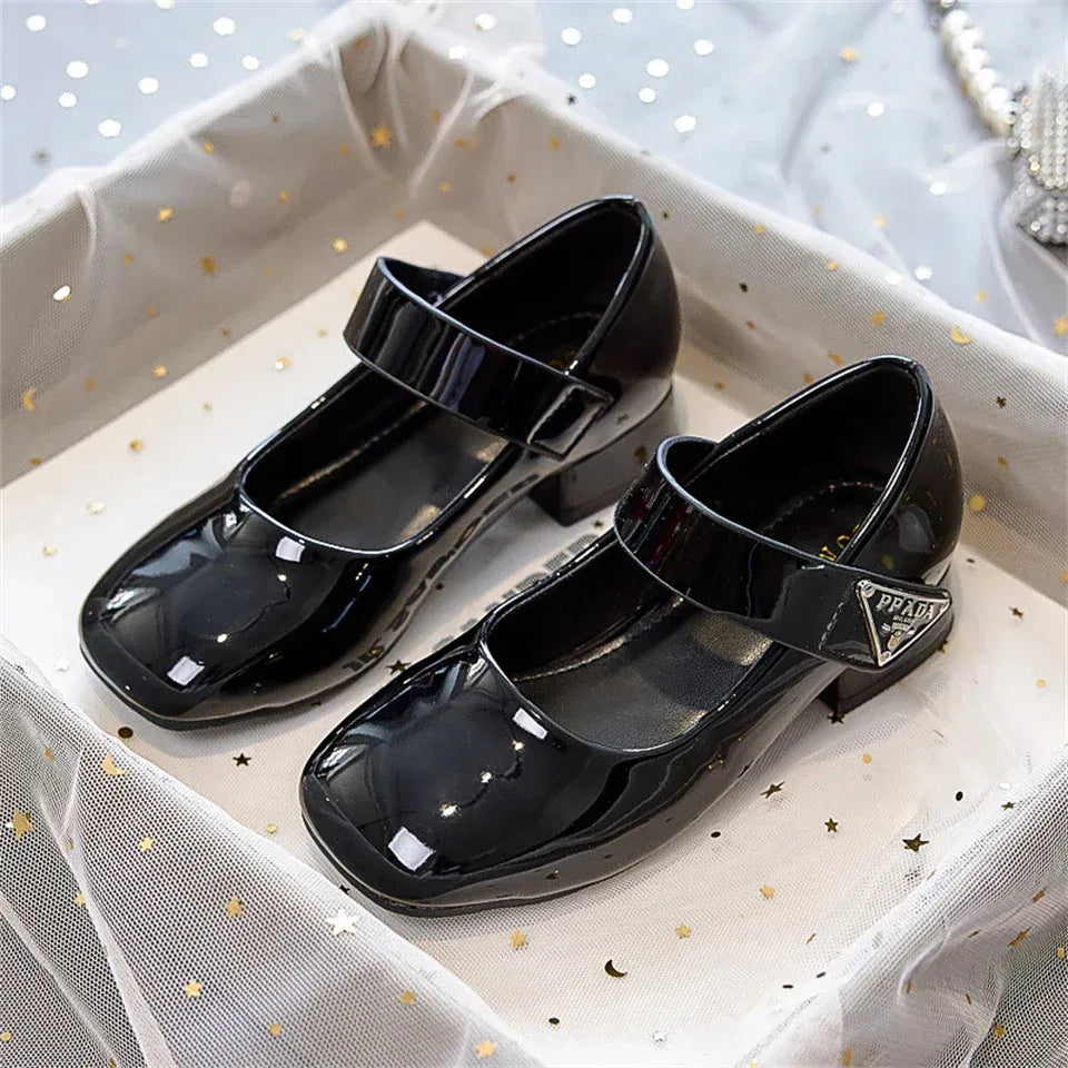 Designer Luxury Children's Elegant Party Leather Shoes Pageant Girls High Heels Wedding Bridesmaids Gala Formal Occasion Shoe