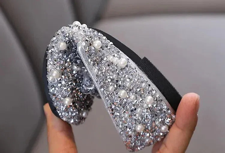 Kids Girl Shoes New Girls Princess Shoes Fashion Children Sequins Bling Bow Shoe Kid Rhinestone Non-slip Flat Shoe
