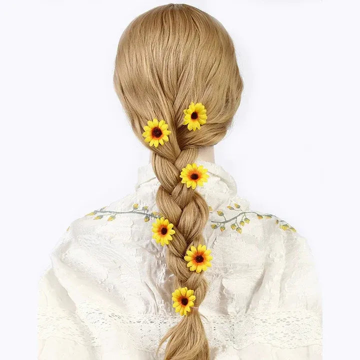 Girl Hair Clips Daisy and Sunflower Designs Mixed Color Polyester Flower  Daily Casual Wear Hairpin