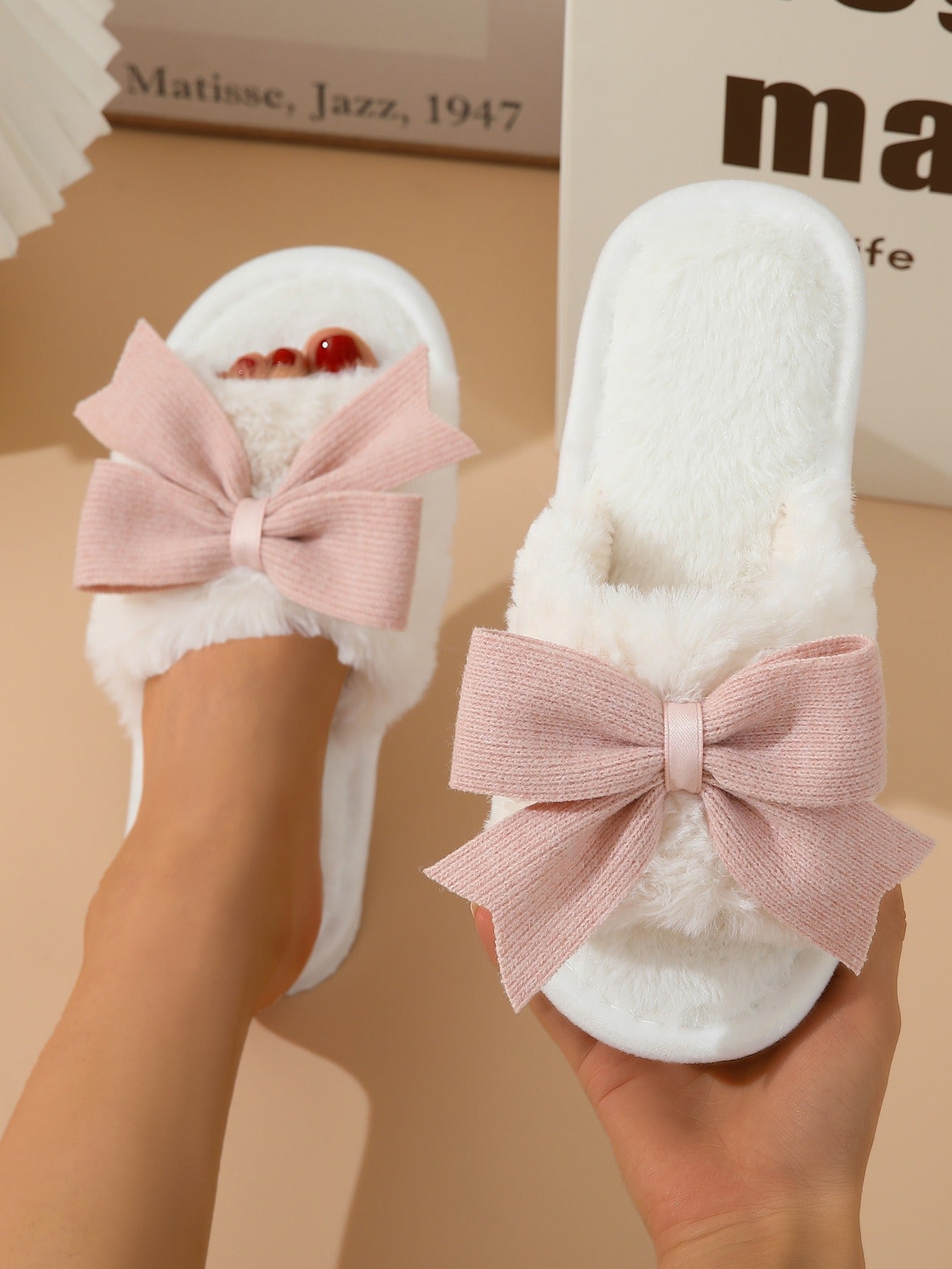 Home warm thick bottom non-slip open slippers for all seasons