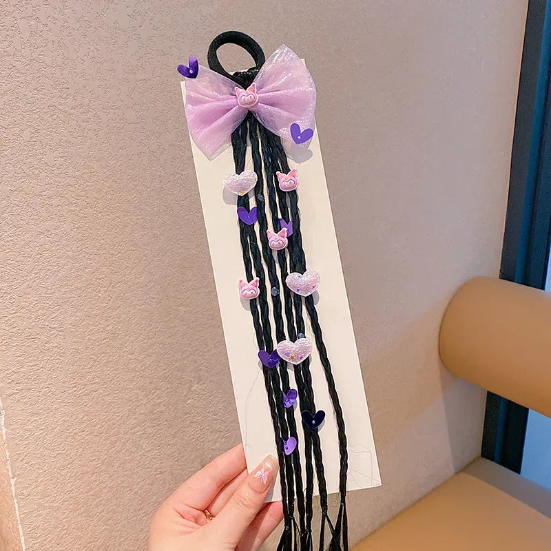 Children's baby cute braid hair tie high ponytail headband hair accessory kawaii gift new style