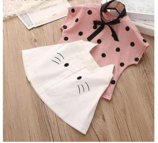 Summer Children Clothes Big Bow T-Shirt Shorts Clothing Set
