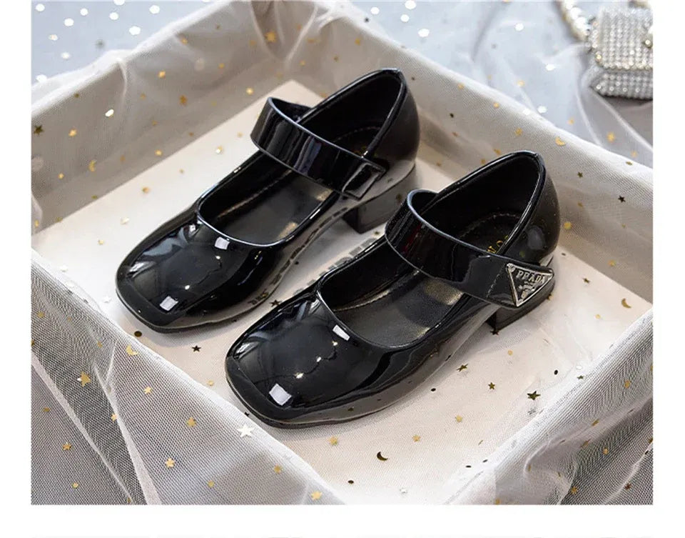 Designer Luxury Children's Elegant Party Leather Shoes Pageant Girls High Heels Wedding Bridesmaids Gala Formal Occasion Shoe