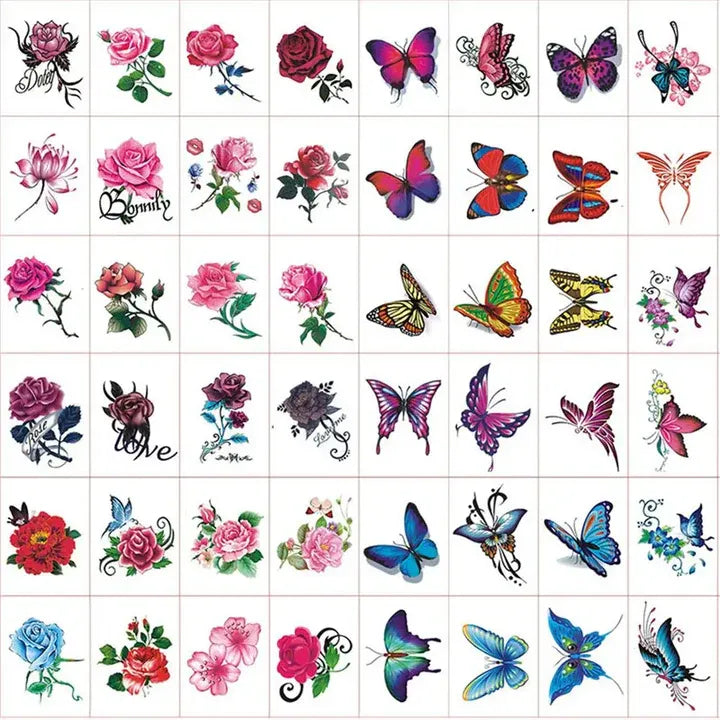 Fashion Butterfly Women Tattoos Body Art Stickers Waterproof Tattoo Stickers Temporary
