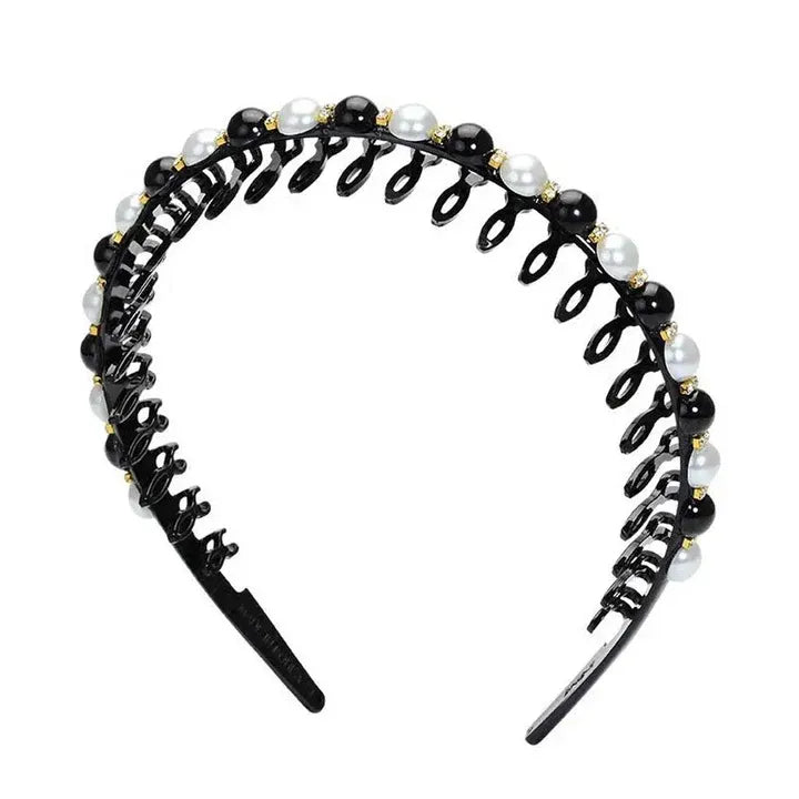 Wild Girls  Non-slip Rhinestone Toothed Pearl Headband Hair Band Hair Accessories Wash Face Hair Hoop