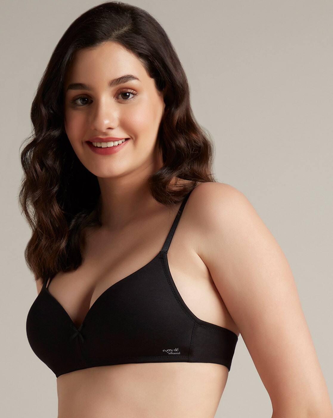 AMANTE Women Smooth Style Padded Non-Wired Cotton Bra