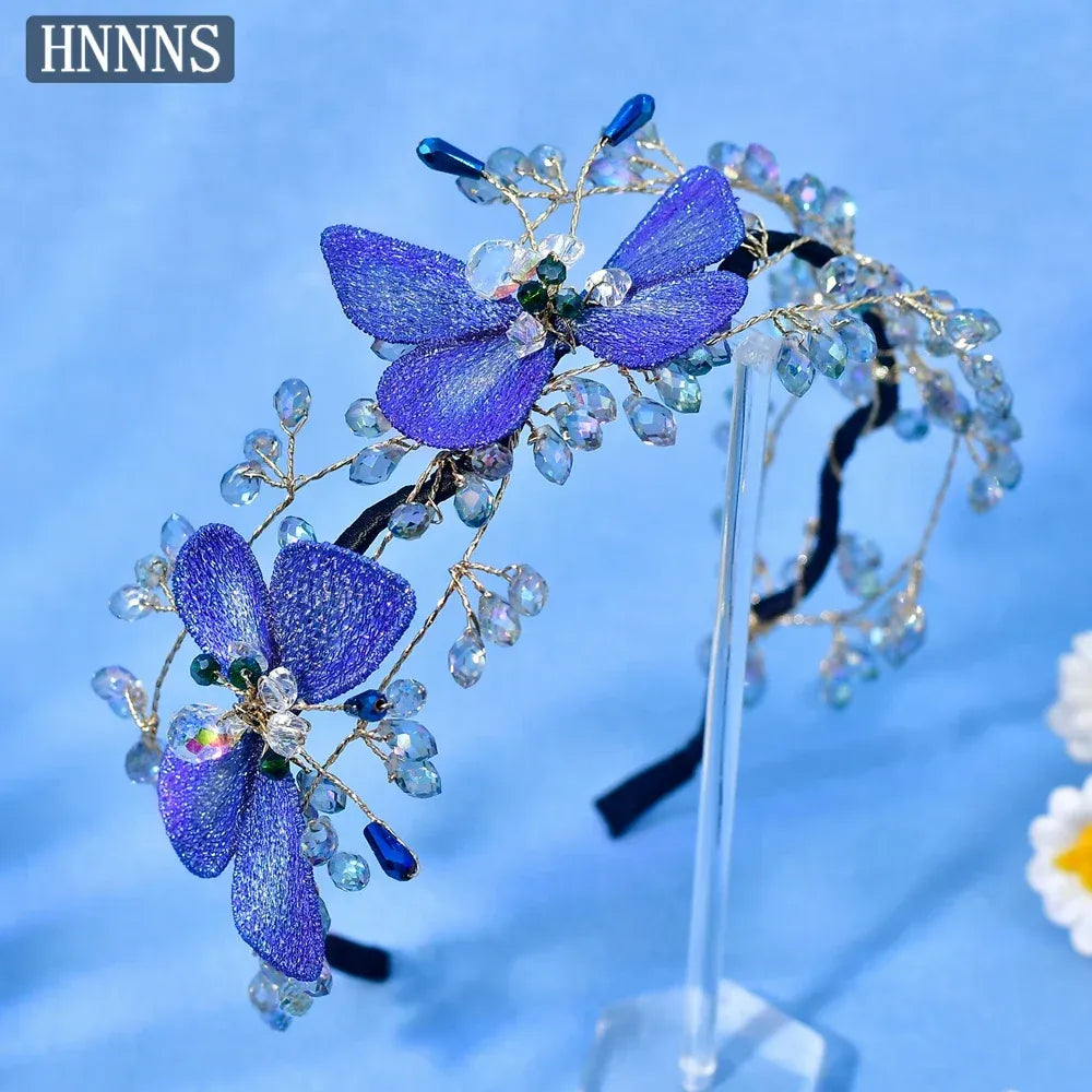 TOPQUEEN Elegant Fairy-Tale Inspired Wedding Hair Accessories Bridal Butterfly Headband Bohemian Women Party Headpiece