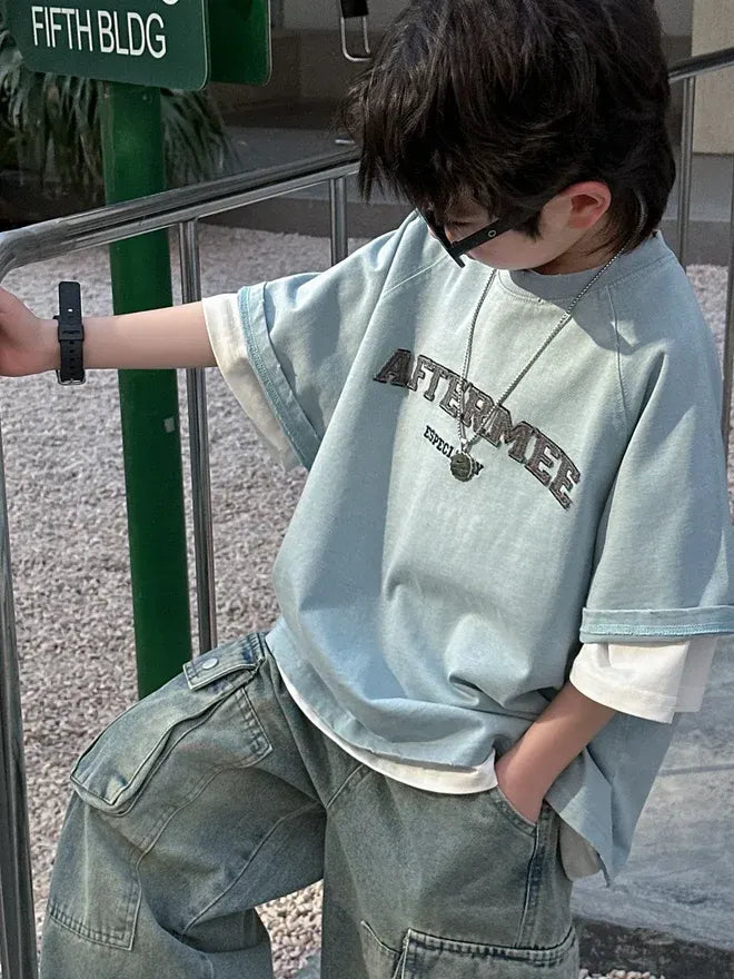 Spring Summer New Children's  Short Sleeve T-shirt