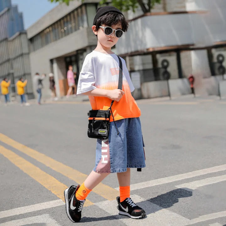 New Children's Summer Tide Clothes Handsome Boy Short Sleeves