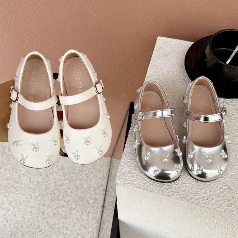 Child Princess Leather Shoe Four Seasons New Korean Edition Child FlatShoe  Glitter Girl Anti slip Versatile Le FuShoe