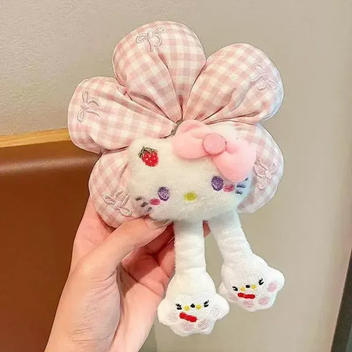 Sanrio Cute Cartoon Animal Flower Large Intestine Scrunchie My Melody Head Rope Kuromi Kawaii Head Tie Hair Rope Hair Ornament