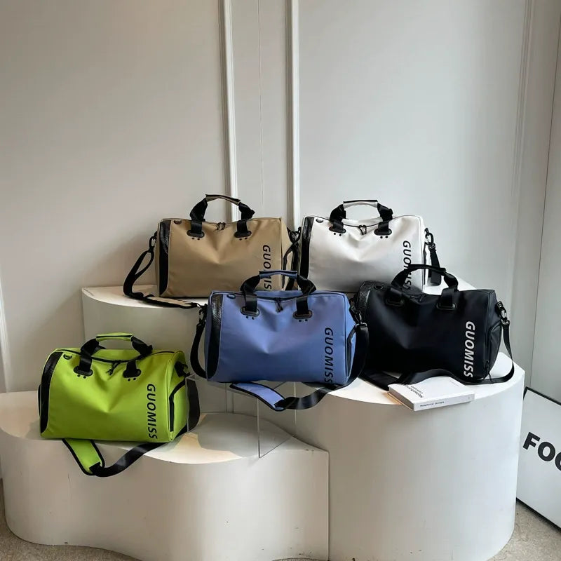 Unisex Nylon Travel Bag Large Capacity Waterproof Gym Bag Multi-functional Sports Weekend Bag Light Weight Travel Bag