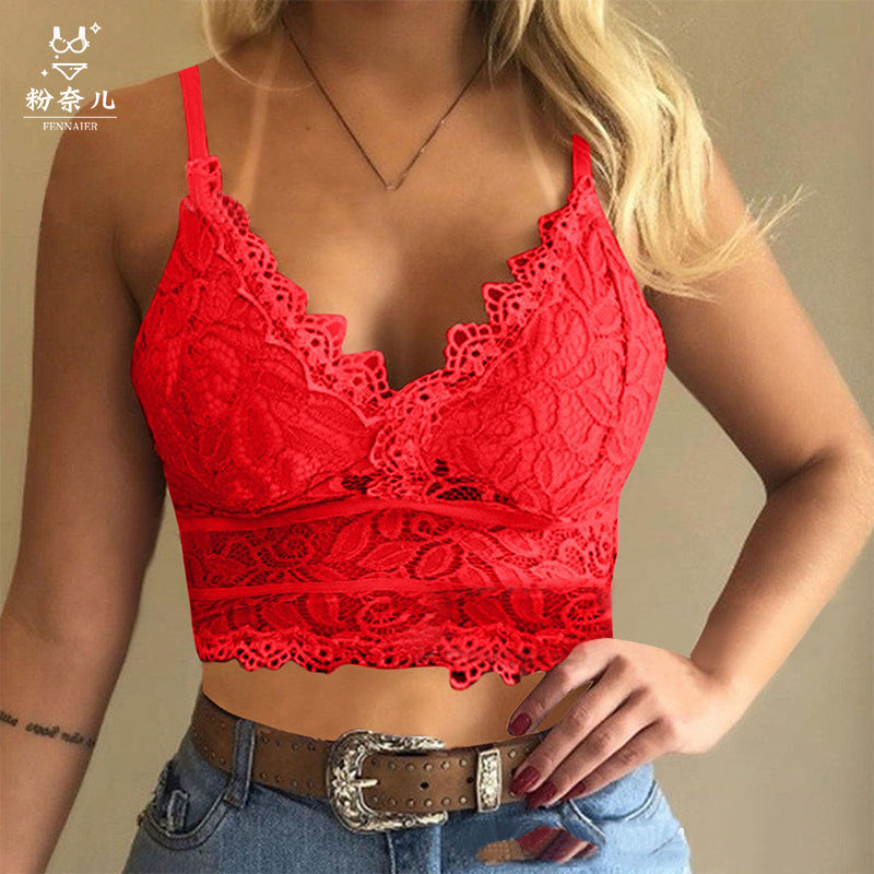European American women vests women's clothing sexy perspective Lace suspenders Fashion outerwear underwear tank top vest